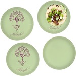 Yoga Tree Set of 4 Glass Lunch / Dinner Plate 10" (Personalized)