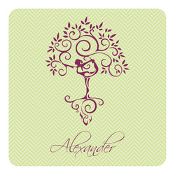 Yoga Tree Square Decal - Large (Personalized)