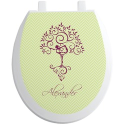 Yoga Tree Toilet Seat Decal - Round (Personalized)