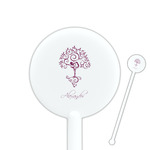 Yoga Tree 5.5" Round Plastic Stir Sticks - White - Double Sided (Personalized)