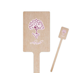 Yoga Tree 6.25" Rectangle Wooden Stir Sticks - Single Sided (Personalized)