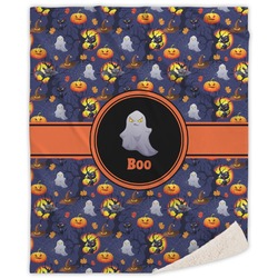 Halloween Night Sherpa Throw Blanket - 50"x60" (Personalized)