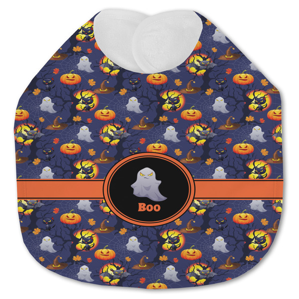 Custom Halloween Night Jersey Knit Baby Bib w/ Name or Text