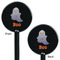 Halloween Night Black Plastic 5.5" Stir Stick - Double Sided - Round - Front & Back