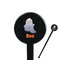 Halloween Night Black Plastic 7" Stir Stick - Round - Closeup