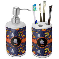 Halloween Night Ceramic Bathroom Accessories Set (Personalized)