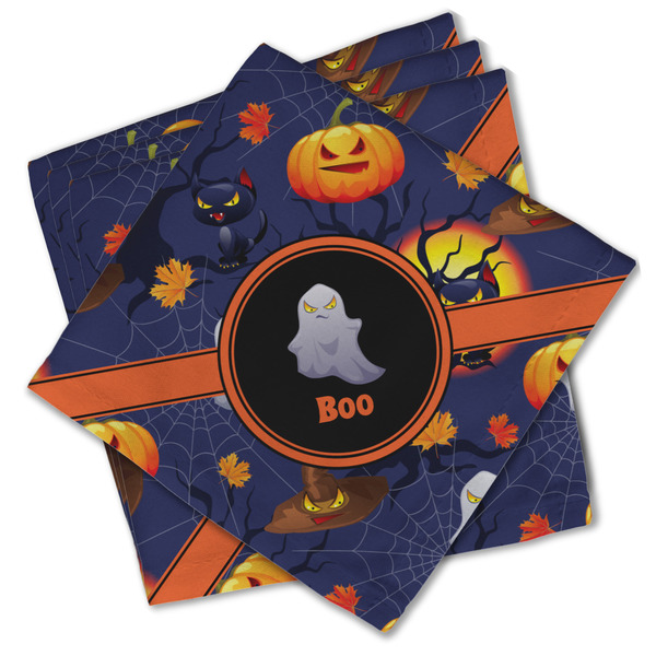 Custom Halloween Night Cloth Cocktail Napkins - Set of 4 w/ Name or Text