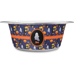 Halloween Night Stainless Steel Dog Bowl - Medium (Personalized)