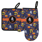 Halloween Night Left Oven Mitt & Pot Holder Set w/ Name or Text