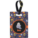 Halloween Night Plastic Luggage Tag - Rectangular w/ Name or Text