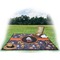 Halloween Night Picnic Blanket - with Basket Hat and Book - in Use