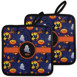 Halloween Night Pot Holders - Set of 2 w/ Name or Text