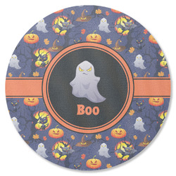 Halloween Night Round Rubber Backed Coaster (Personalized)