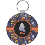 Halloween Night Round Plastic Keychain (Personalized)