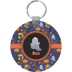 Halloween Night Round Plastic Keychain (Personalized)