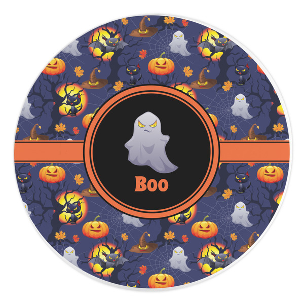 Custom Halloween Night Round Stone Trivet (Personalized)