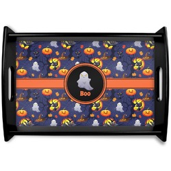 Halloween Night Black Wooden Tray - Small (Personalized)