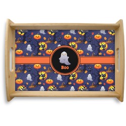 Halloween Night Natural Wooden Tray - Small (Personalized)