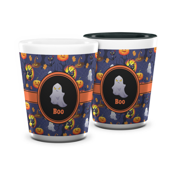 Custom Halloween Night Ceramic Shot Glass - 1.5 oz (Personalized)