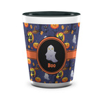 Halloween Night Ceramic Shot Glass - 1.5 oz - Two Tone - Set of 4 (Personalized)