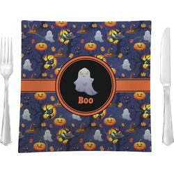 Halloween Night Glass Square Lunch / Dinner Plate 9.5" (Personalized)