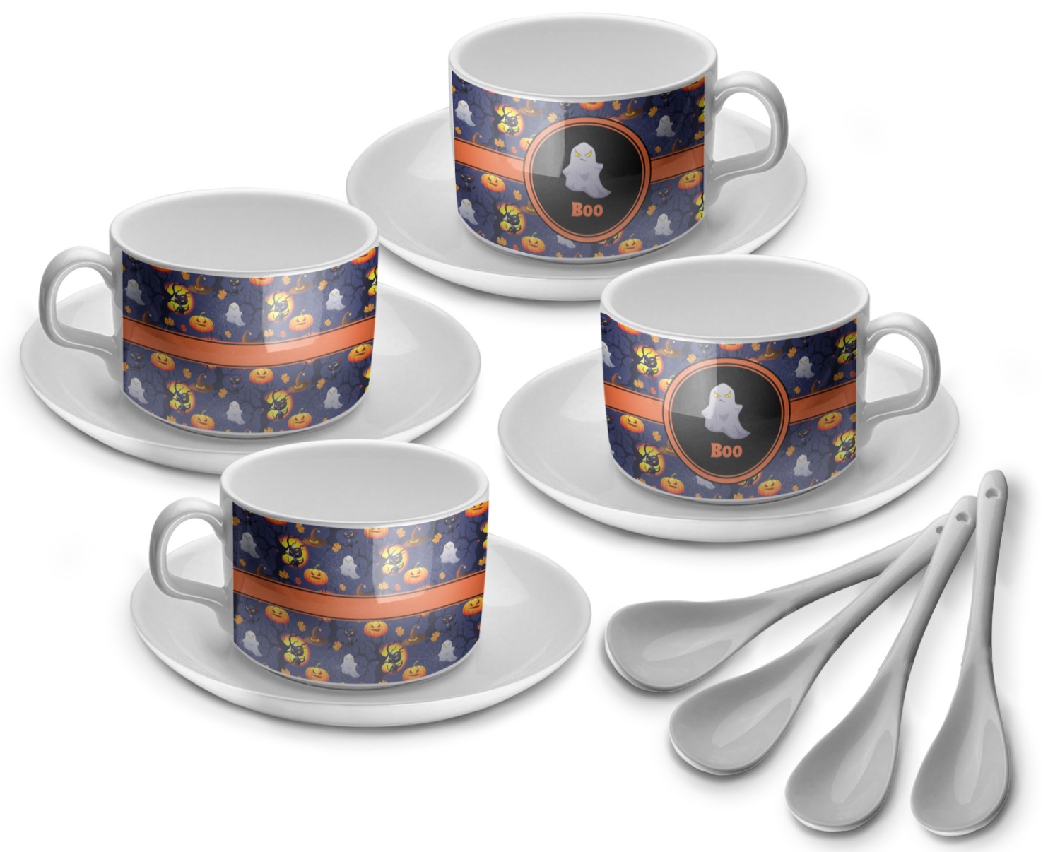 Halloween Night Tea Cup Set Of 4 Personalized Youcustomizeit