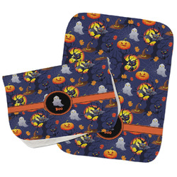 Halloween Night Burp Cloths - Fleece - Set of 2 w/ Name or Text