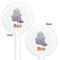 Halloween Night White Plastic 5.5" Stir Stick - Double Sided - Round - Front & Back