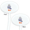 Halloween Night White Plastic 7" Stir Stick - Double Sided - Oval - Front & Back