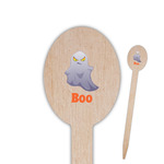 Halloween Night Oval Wooden Food Picks - Double Sided (Personalized)