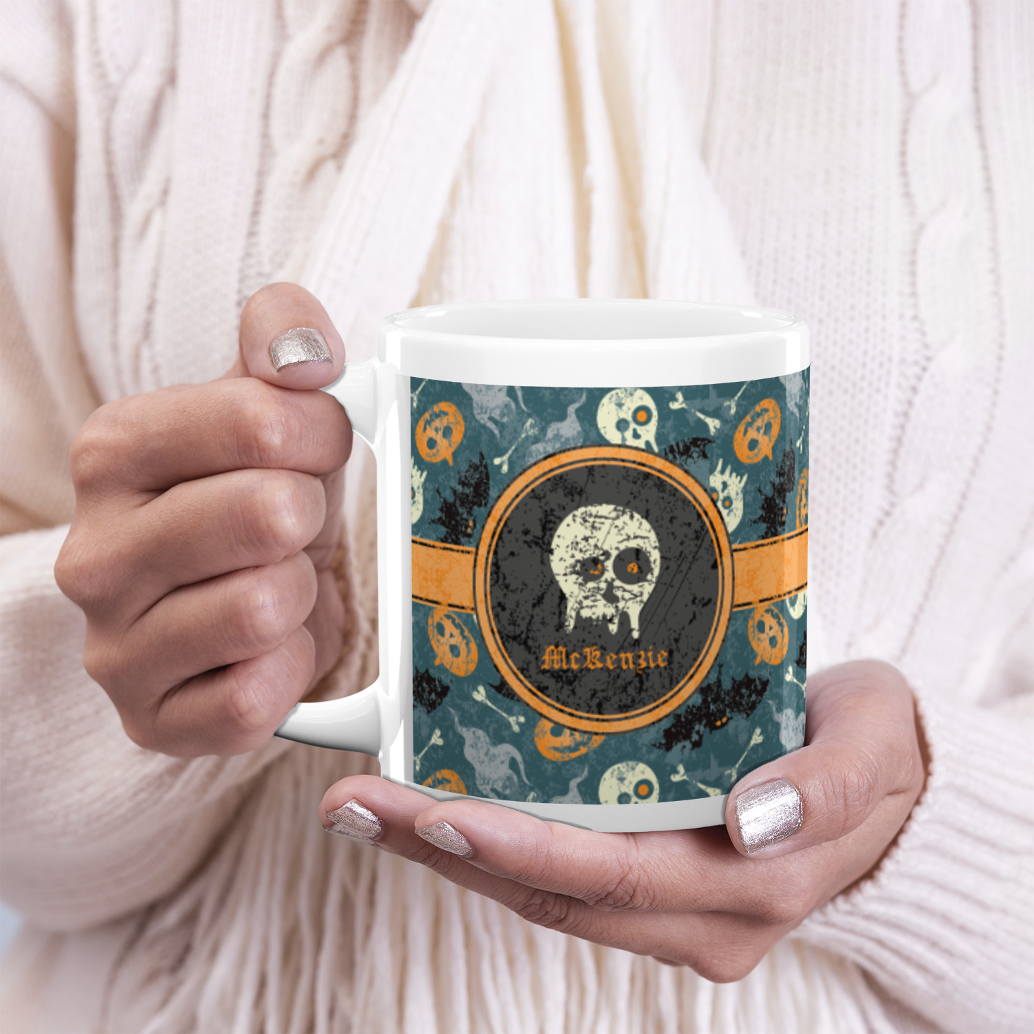 Custom Vintage / Grunge Halloween Espresso Cup (Personalized)