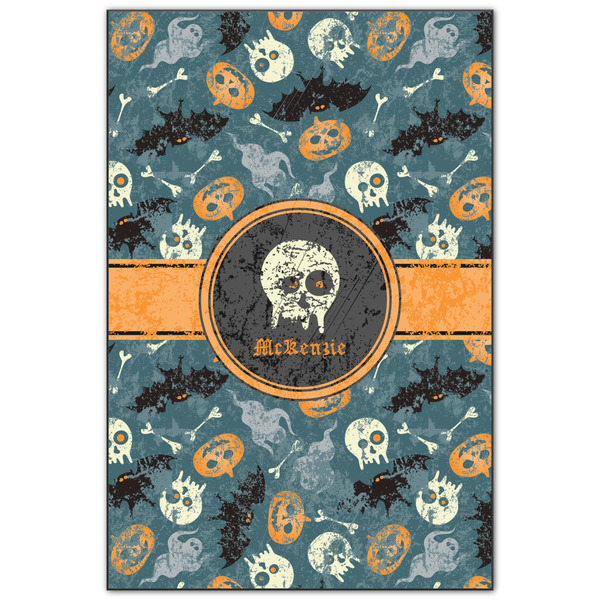 Custom Vintage / Grunge Halloween Wood Print - 20x30 (Personalized)