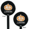 Vintage / Grunge Halloween Black Plastic 5.5" Stir Stick - Double Sided - Round - Front & Back