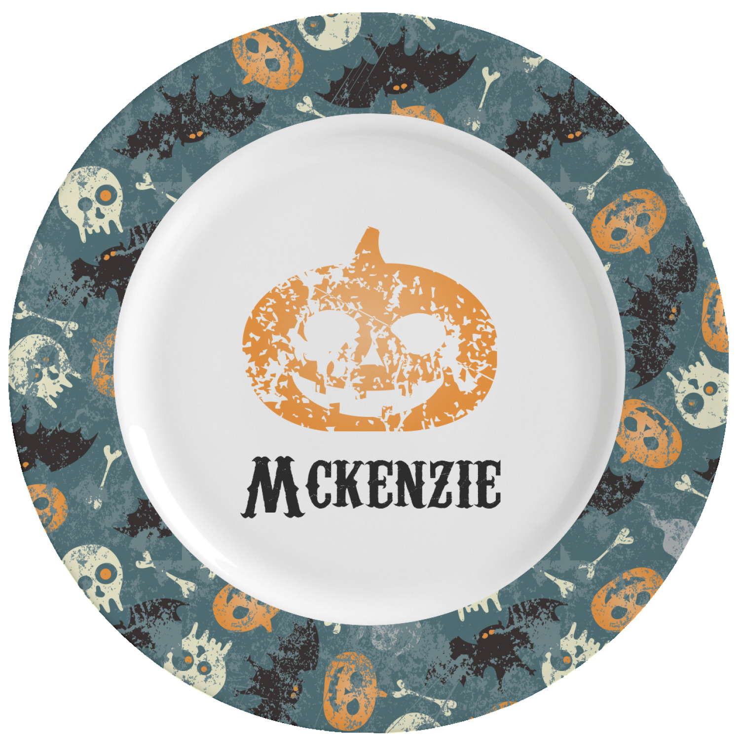 Vintage / Grunge Halloween Ceramic Dinner Plates (Set of 4