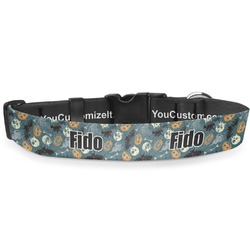 Vintage / Grunge Halloween Deluxe Dog Collar - Double Extra Large (20.5" to 35") (Personalized)