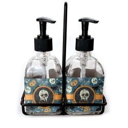 Vintage / Grunge Halloween Glass Soap & Lotion Bottle Set (Personalized)