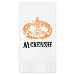 Vintage / Grunge Halloween Guest Napkins - Full Color - Embossed Edge (Personalized)