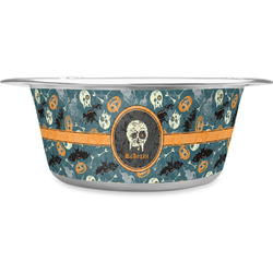 Vintage / Grunge Halloween Stainless Steel Dog Bowl - Small (Personalized)