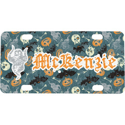 Vintage / Grunge Halloween Mini / Bicycle License Plate (4 Holes) (Personalized)