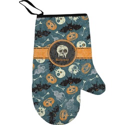 Vintage / Grunge Halloween Right Oven Mitt (Personalized)