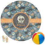 Vintage / Grunge Halloween Round Beach Towel (Personalized)