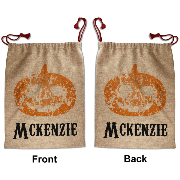 Custom Vintage / Grunge Halloween Santa Sack - Front & Back (Personalized)