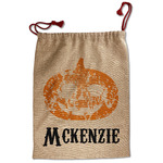 Vintage / Grunge Halloween Santa Sack - Front (Personalized)