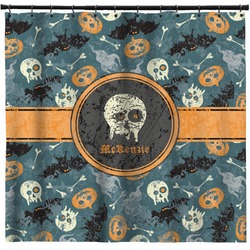 Vintage / Grunge Halloween Shower Curtain - 71" x 74" (Personalized)