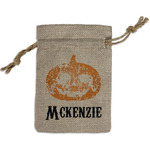 Vintage / Grunge Halloween Small Burlap Gift Bag - Front (Personalized)