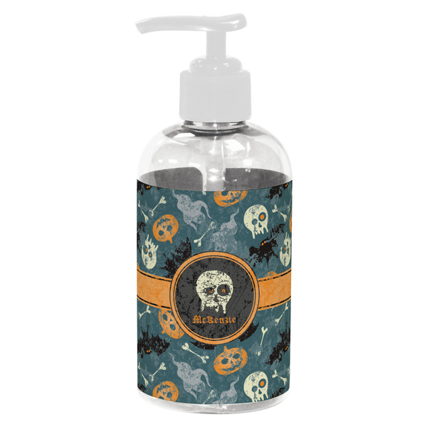 Custom Vintage / Grunge Halloween Plastic Soap / Lotion Dispenser (8 oz - Small - White) (Personalized)