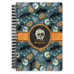 Vintage / Grunge Halloween Spiral Notebook - 7x10 w/ Name or Text