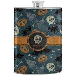 Vintage / Grunge Halloween Stainless Steel Flask (Personalized)