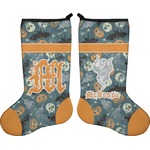 Vintage / Grunge Halloween Holiday Stocking - Double-Sided - Neoprene (Personalized)