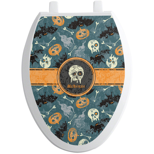 Custom Vintage / Grunge Halloween Toilet Seat Decal - Elongated (Personalized)